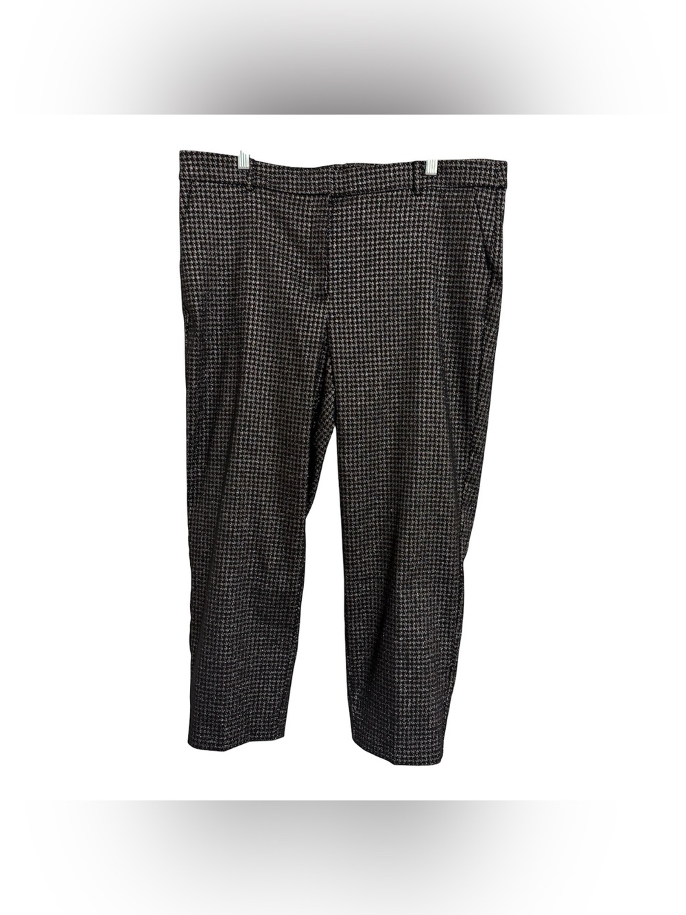 LOFT The Riviera Slim Fit Pants Sz 16 Black Gold Metallic High Rise Straight